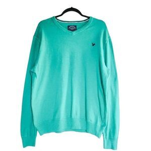 American Eagle Mens Sweater Green XL Big & Tall Sweater V-Neck